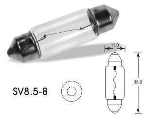 12V 5W SV8,5-8 C5W (11x35mm) VISION PRO, Bulbs for cars, LIGHTING