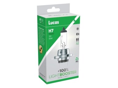 12V 55W PX26d H7 +100%  2VNT. LUCAS