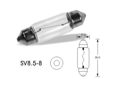 12V 5W SV8,5-8 C5W (11x35mm) VISION PRO