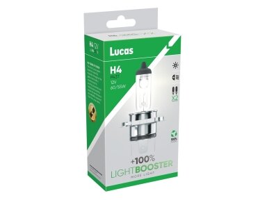 12V 60/55W P43t H4 +100%  2VNT. LUCAS