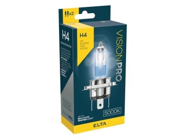 12V 60/55W P43t H4 WHITER 5000K  2VNT. VISION PRO