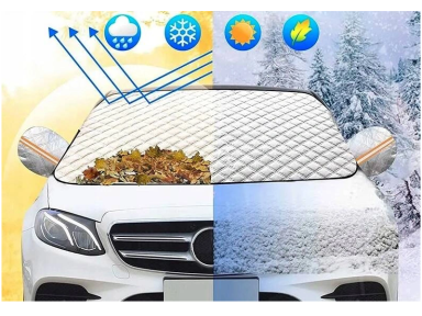 Didelis automobilio stiklo uždangalas žiemai /vasarai su 6 magnetais 147x120 cm
