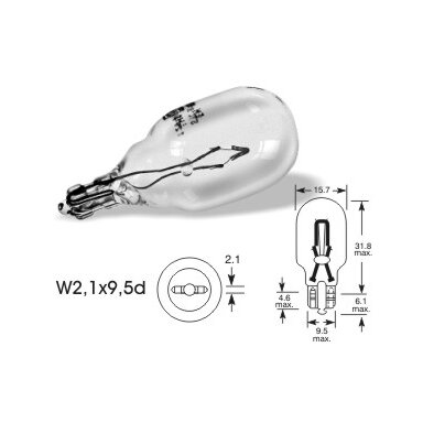 12V 16W W2,1x9,5d W16W VISION PRO