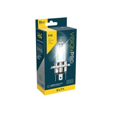 12V 60/55W P43t H4 +200%  2PCS. VISION PRO