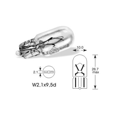 12V 5W W2,1x9,5d W5W VISION PRO