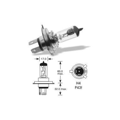 12V 60/55W P43t H4 VISION PRO E1
