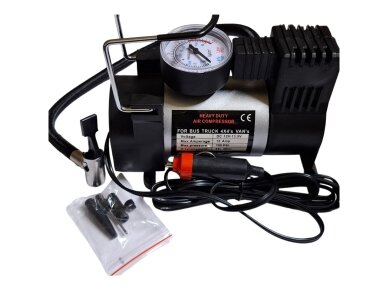 12V Oro kompresorius - mini kompresorius iki 10BAR 30 L/MIN. (slėgio matuoklis, vieno stūmoklio 19mm cilindras) 12V Oro kompresorius - mini kompresorius iki 10BAR 30 L/MIN. (slėgio matuoklis, vieno stūmoklio 19mm cilindras)