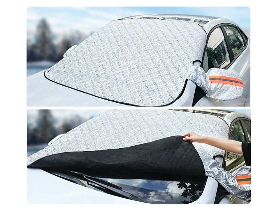 Didelis automobilio stiklo uždangalas žiemai /vasarai su 6 magnetais 147x120 cm 1