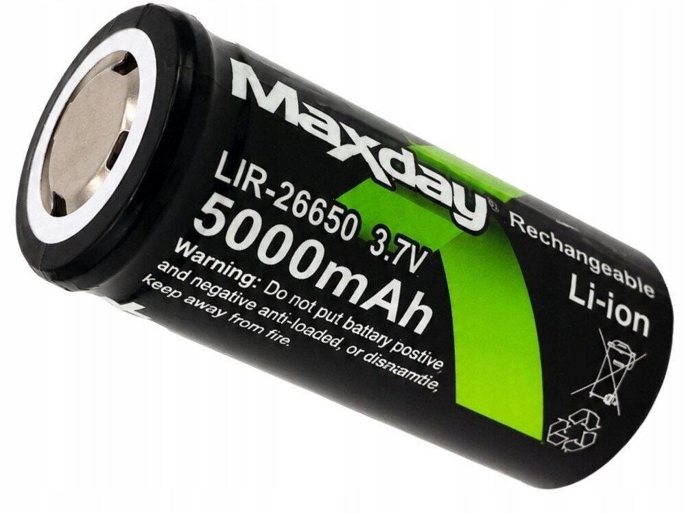 26650 įkraunama baterija 3,7V 5000mAh 1 vnt. Li-ion 26650 įkraunama baterija 3,7V 5000mAh 1 vnt. Li-ion
