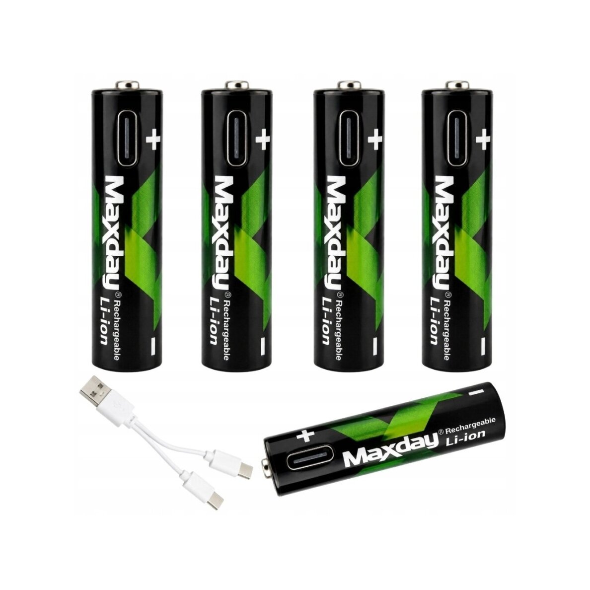 AAA rechargeable batteries R3 1.5V 440mAh (4 pcs), Li-ion, USB-C rechargeable