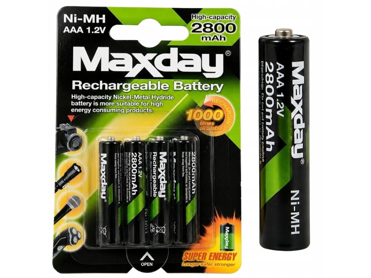 AAA įkraunamos baterijos R3 1,2V 2800mAh 4 vnt. Ni-MH