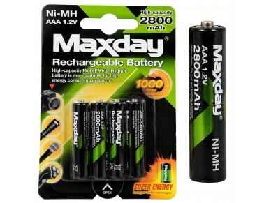 AAA įkraunamos baterijos R3 1,2V 2800mAh 4 vnt. Ni-MH