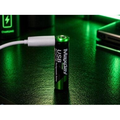 AAA rechargeable batteries R3 1.5V 440mAh (4 pcs), Li-ion, USB-C rechargeable 2