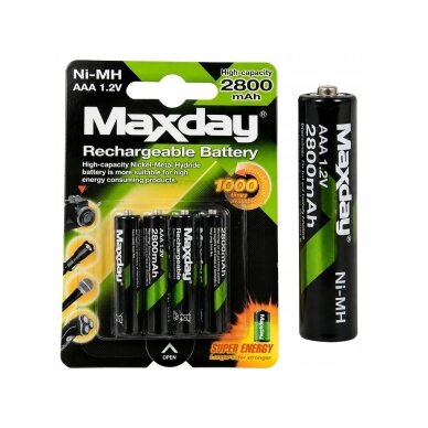 AAA rechargeable batteries R3 1.2V 2800mAh 4 pcs Ni-MH