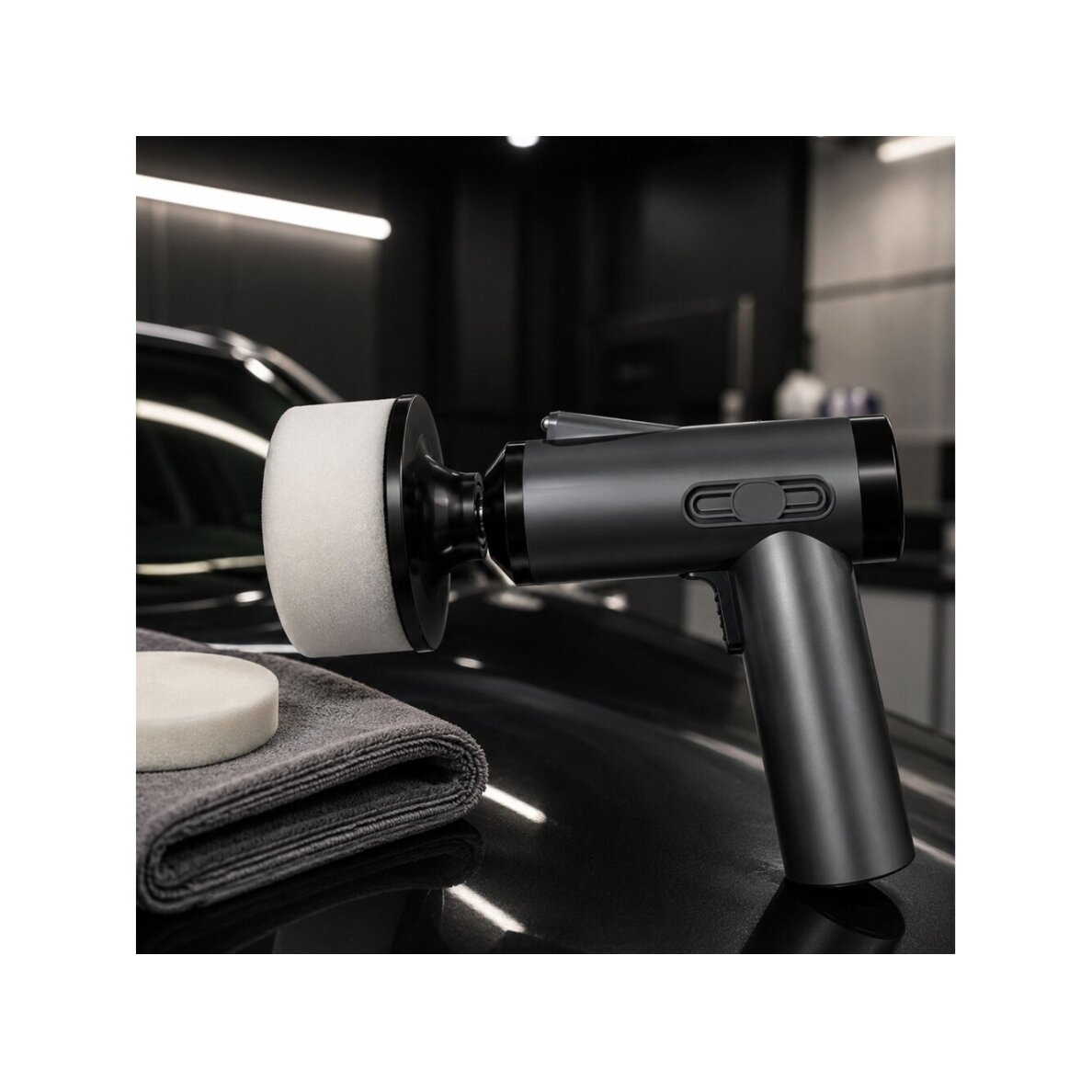 Cordless polisher - polishing machine 1600 rpm with speed regulator + 4 pads 6