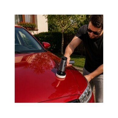 Cordless polisher - polishing machine 1600 rpm with speed regulator + 4 pads 2