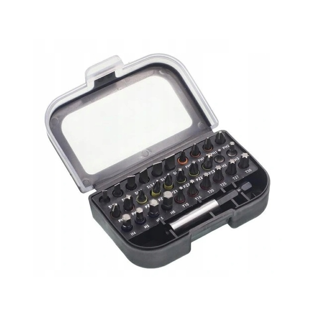 Screwdriver bit set 31pcs. (in plastic box with belt clip)
