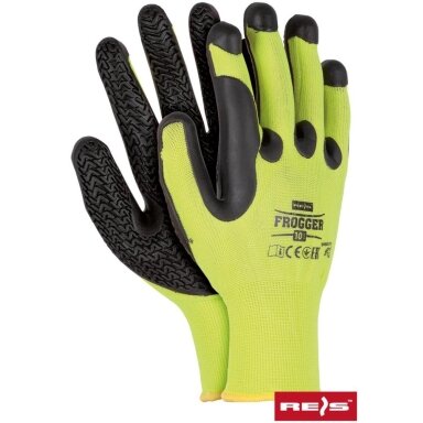 Rubber coated work gloves - shock and vibration resistant (size 10)