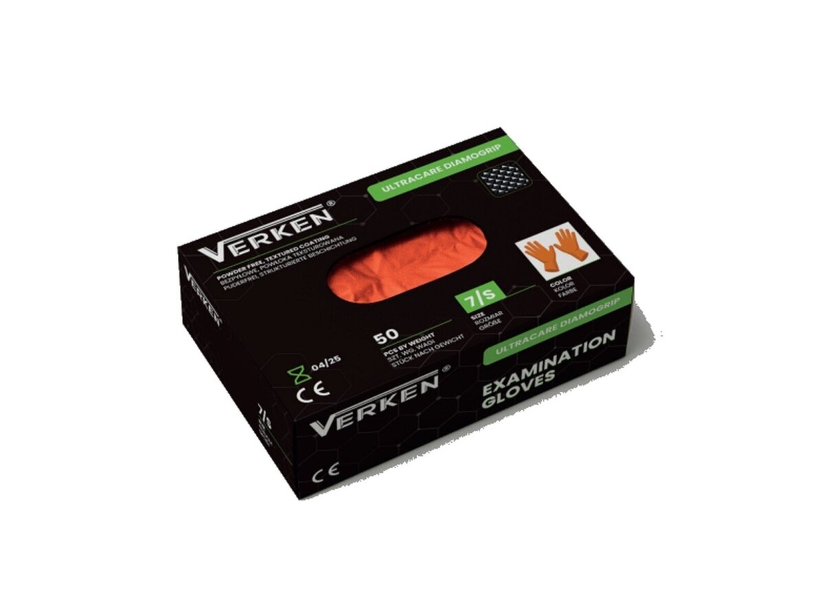 Vienkartinės nitrilinės pirštinės Ultracare DiamoGrip Orange  9,0 g. 50vnt XL- 10 dydis