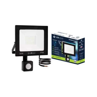 LED outdoor floodlight with motion sensor 30W PREMIUM 6500K