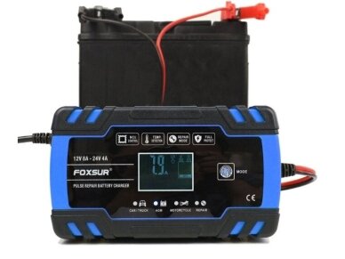 išmanusis akumuliatoriaus pakrovėjas su taisymo funkcija 12V 8A, 24V 4A  6-150Ah 5