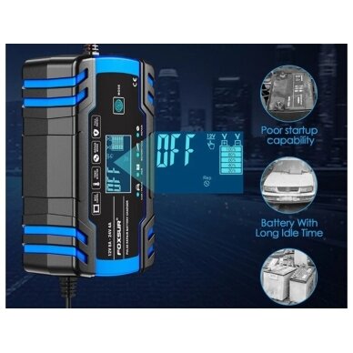 Smart battery charger with repair function, 12V 8A / 24V 4A, 6–150Ah 1