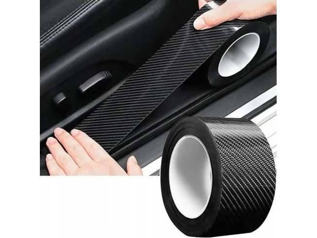 Lipni automobilio slenksčių apsauginė juosta  10cm X 5m (Carbon 5D raštas) 1