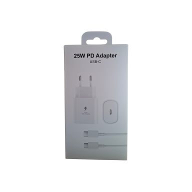 Phone charger 25W + cable usb type c usb c 100cm (white)