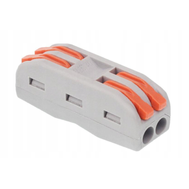 Cable connector - cable clamp 2-way 4 x 0.08-4.0 mm² gray/orange 32A 400V