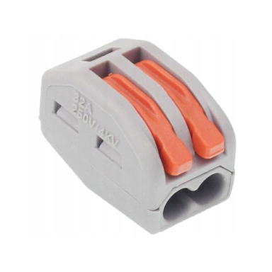Cable connector - cable lug 2 x 0.08-4.0 mm² grey/orange 32A 400V