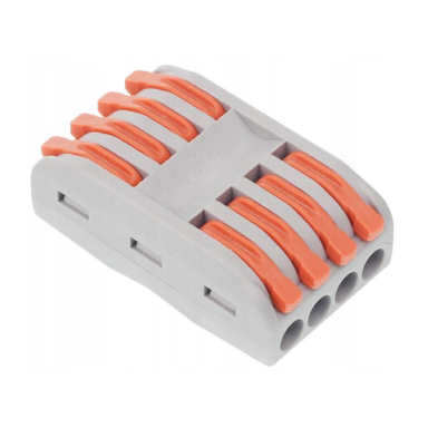 Cable connector - cable clamp 2-way 8 x 0.08-4.0 mm² gray/orange 32A 400V