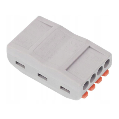 Cable connector - cable clamp 2-way 8 x 0.08-4.0 mm² gray/orange 32A 400V