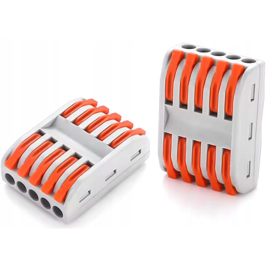 Cable connector - cable clamp 2-way 10 x 0.08-4.0 mm² gray/orange 32A 400V