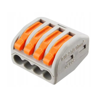 Cable connector - cable lug 4 x 0.08-4.0 mm² grey/orange 32A 400V
