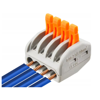 Cable connector - cable lug 4 x 0.08-4.0 mm² grey/orange 32A 400V