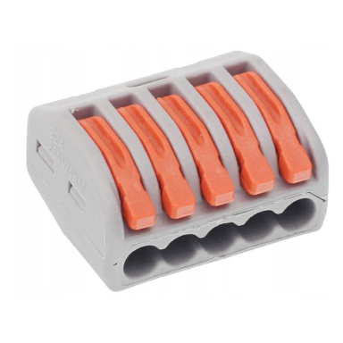 Cable connector - cable lug 5 x 0.08-4.0 mm² grey/orange 32A 400V