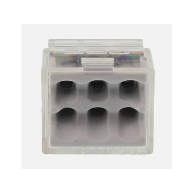 Wire connector - wire terminal 6 x 0.5-2.5 mm² gray 24A 400V