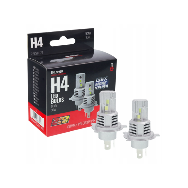 H4 LED bulbs 9-36V, 6500K, 30W 2PCS.