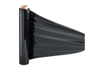 Pakavimo stretch plėvelė JUODA 450mm/200m 17mk