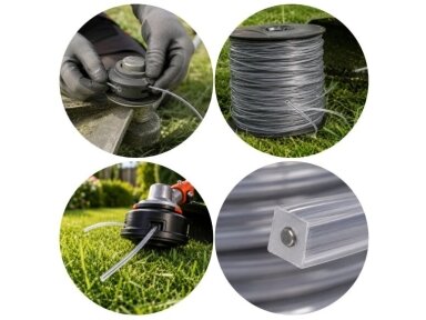 Pastiprintas valas trimeriui kvadratinis 2,7 mm 100 metrų