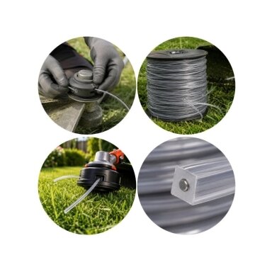Reinforced square trimmer line, 2.7 mm, 100 meters