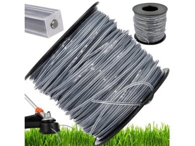 Pastiprintas valas trimeriui kvadratinis 2,7 mm 100 metrų Pastiprintas valas trimeriui kvadratinis 2,7 mm 100 metrų