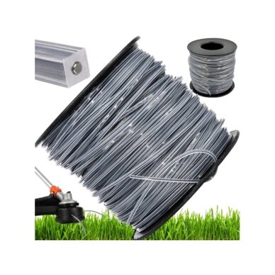 Reinforced square trimmer line, 2.7 mm, 100 meters