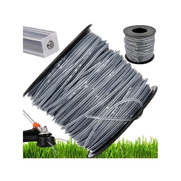 Reinforced square trimmer line, 2.7 mm, 100 meters