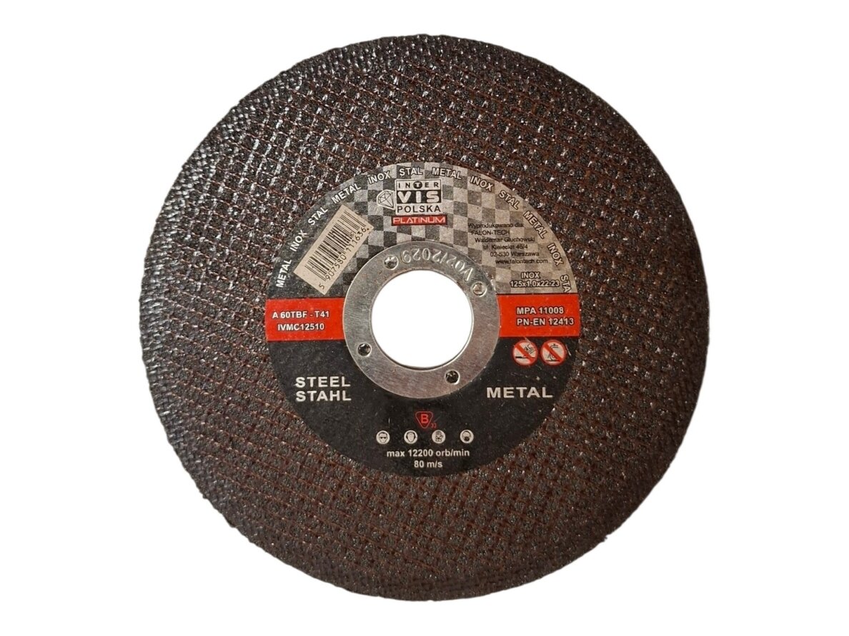 PLATINUM metalo pjovimo diskas 125 x 1,0 x 22.23 mm PREMIUM KOKYBĖ