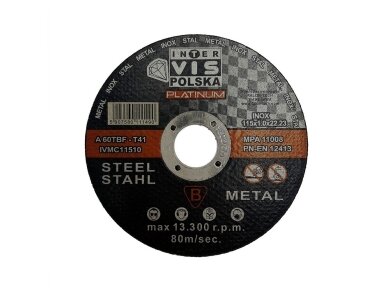 PLATINUM metalo pjovimo diskas 115 x 1,0 x 22.23 mm PREMIUM KOKYBĖ