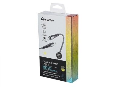 PREMIUM Įkrovimo ir sinchronizavimo laidas, Mikropluošto pynė 200 cm, USB-C > Lightning, maks. 30W PREMIUM Įkrovimo ir sinchronizavimo laidas, Mikropluošto pynė 200 cm, USB-C > Lightning, maks. 30W