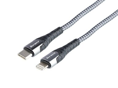PREMIUM Įkrovimo ir sinchronizavimo laidas, Mikropluošto pynė 200 cm, USB-C > Lightning, maks. 30W PREMIUM Įkrovimo ir sinchronizavimo laidas, Mikropluošto pynė 200 cm, USB-C > Lightning, maks. 30W