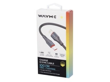 PREMIUM Įkrovimo ir sinchronizavimo laidas, Mikropluošto pynė 100 cm, USB-C > Lightning, maks. 30W PREMIUM Įkrovimo ir sinchronizavimo laidas, Mikropluošto pynė 100 cm, USB-C > Lightning, maks. 30W