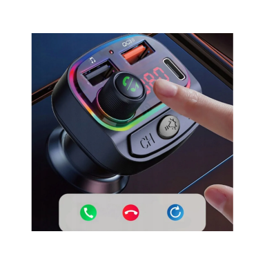 FM transmitter Bluetooth BT 5.0 car charger for car 2x USB USB-C 3.1A 12v 24v